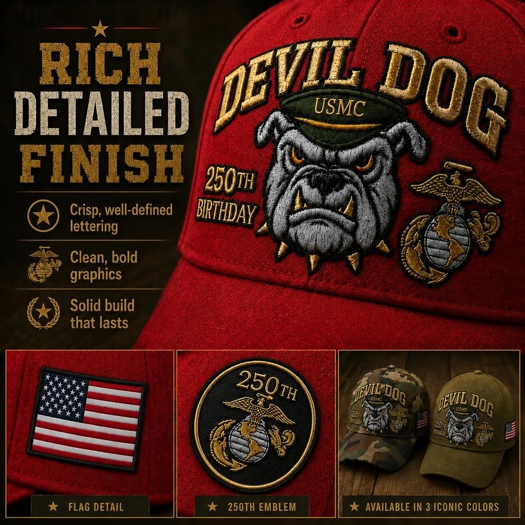Cappello commemorativo del 250° anniversario del Corpo dei Marines degli Stati Uniti, cappello militare regolabile ricamato, copricapo patriottico in omaggio al Corpo dei Marines, regalo di apprezzamento per i veterani, ricordo dell'anniversario per uomin del 2026 a $21.99 –P11