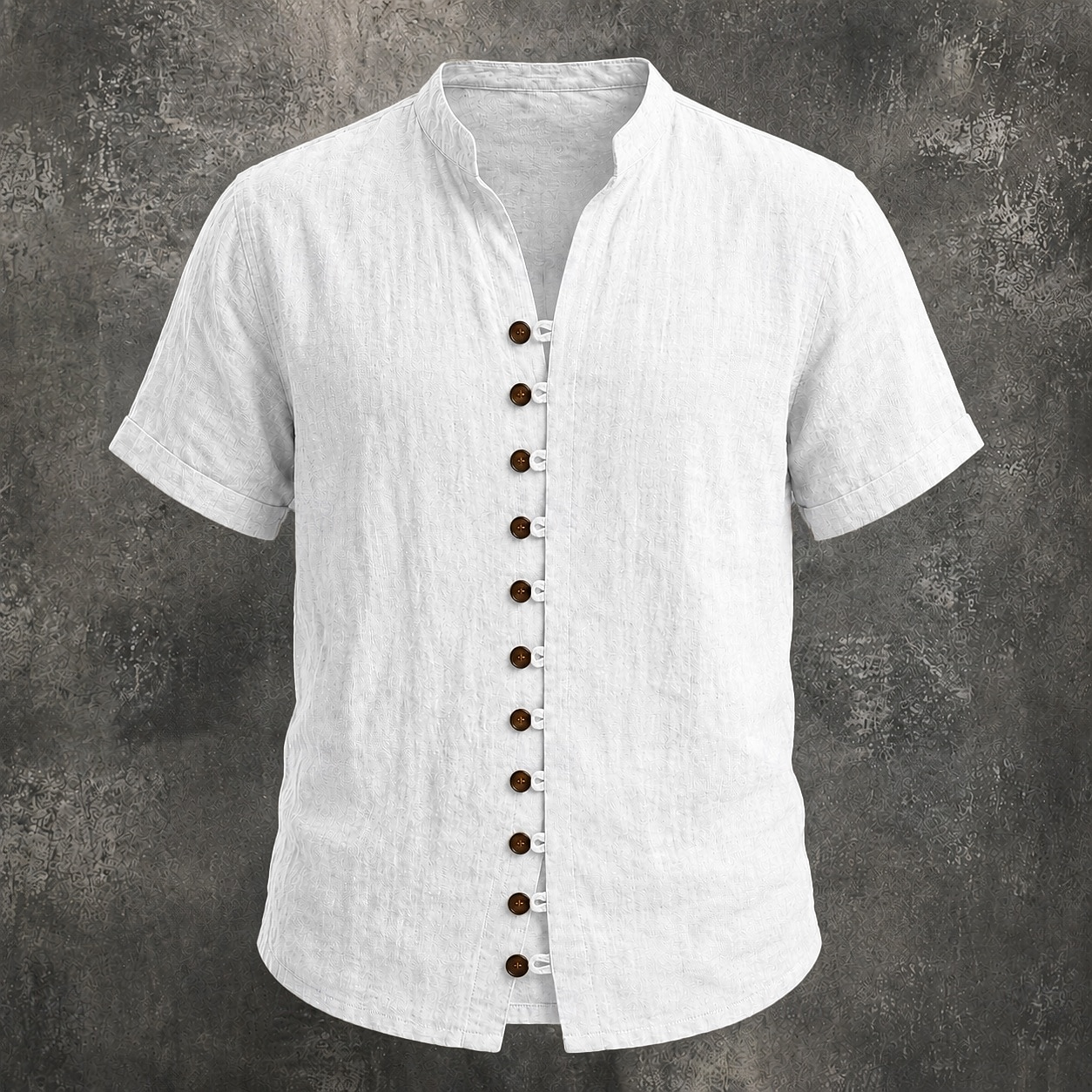 Men Linen Shirt Summer Shirt Beach Wear Button Up Shirt Plain Casual Vacation Black White Pink Sky Blue Short Sleeve Stand Collar Spring & Summer Summer Clothing Apparel Buttons 2026 - $24.99 –P4