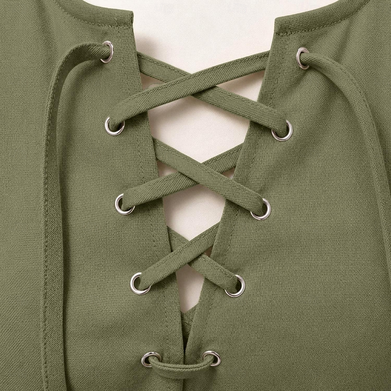 Mittelalterlich Renaissance Hemd Tunika langarm Pirat Wikinger Mischung aus Baumwolle und Leinen Kostüm Herren Vikinger Seeräuber Halloween Karneval Leistung LARP Renaissance-Messe Erwachsene Hemd 2026 - $25.99 –P7