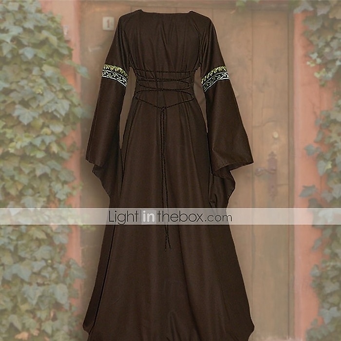 عتيق / معتق العصور الوسطى عصر النهضة طول الكعب فساتين إيرلندي الفايكينج غريب عن الديار قياس كبير الجان ملابس تنكرية نسائي زي الكرنفال سيلتك عيد الرعب مهرجان LARP رن فير مهرجان للبالغين فستان 2026 - $54.99 –P19
