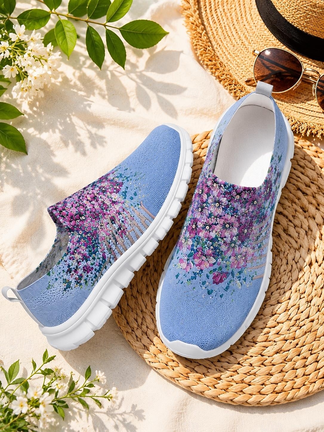 Sneakers da passeggio da donna con stampa floreale, scarpe leggere e traspiranti in mesh, ideali per viaggi informali, passeggiate in giardino e comfort quotidiano. del 2026 a $26.99 –P1