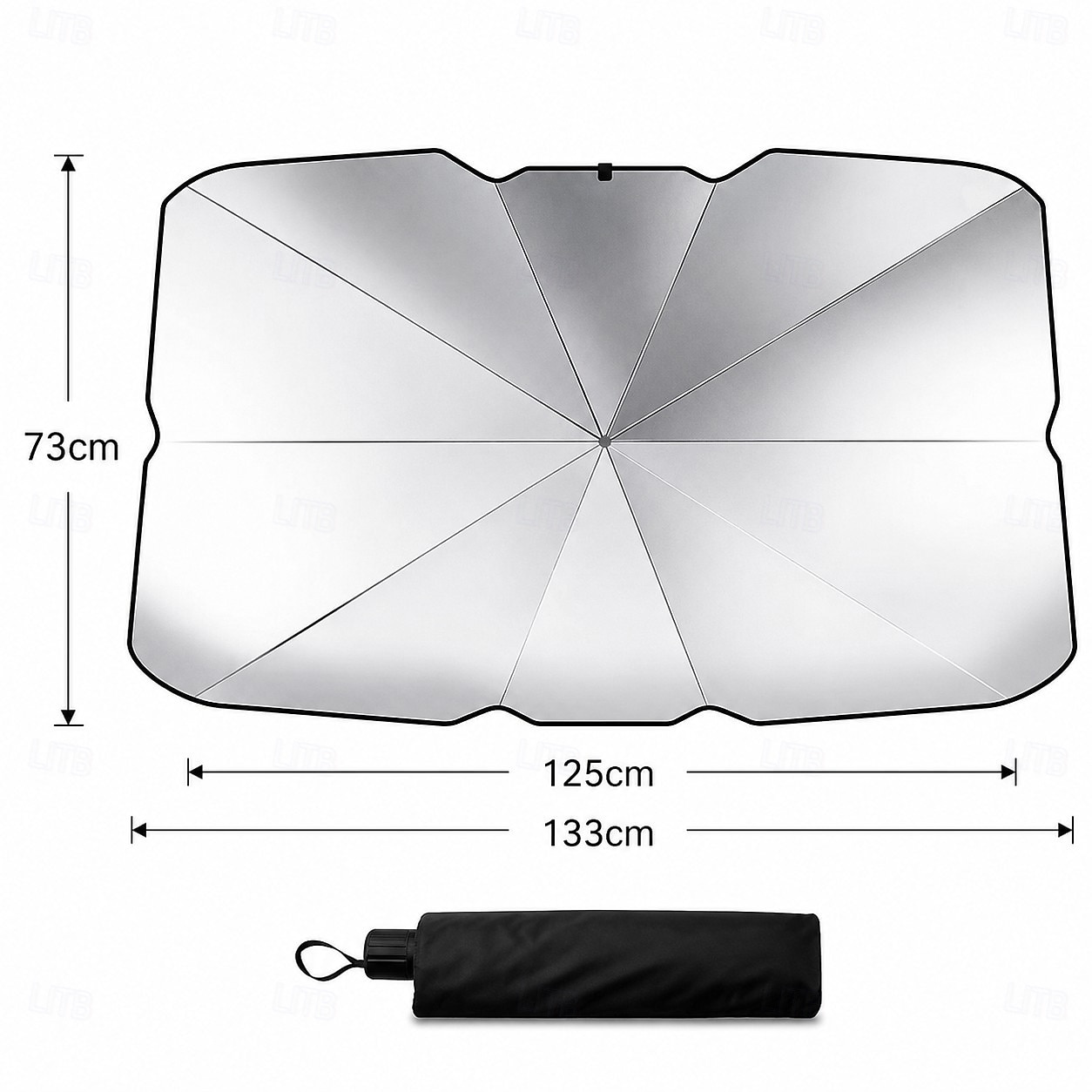 Umbrelă de soare pentru parbriz auto, parasolar pliabil cu protecție UV pentru geamul din față, parasolar reflectorizant care blochează căldura, capac interior de răcire pentru mașini, SUV-uri și 2026 - $11.99 –P12