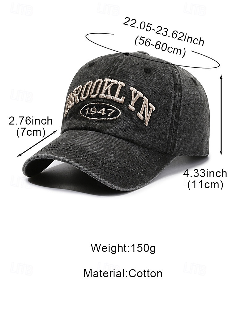 Men's Vintage Washed Cotton Baseball Cap Embroidered Letter Dad Hat Adjustable Strap Multi-Color Retro Casual Hat for Travel, Outdoor, Streetwear, Everyday Wear 2026 - $11.99 –P11