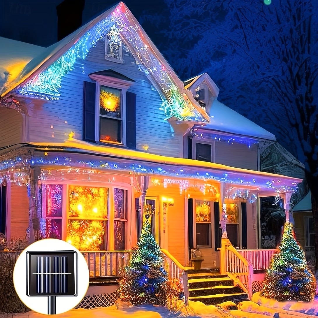 Solcelledrevet lyslenke 6m 200 LED fyrverkeriformet lyslenke med 8 blinkende moduser for hagefester utendørs belysning bryllup terrassedekorasjon 2026 - $25.99 –P9