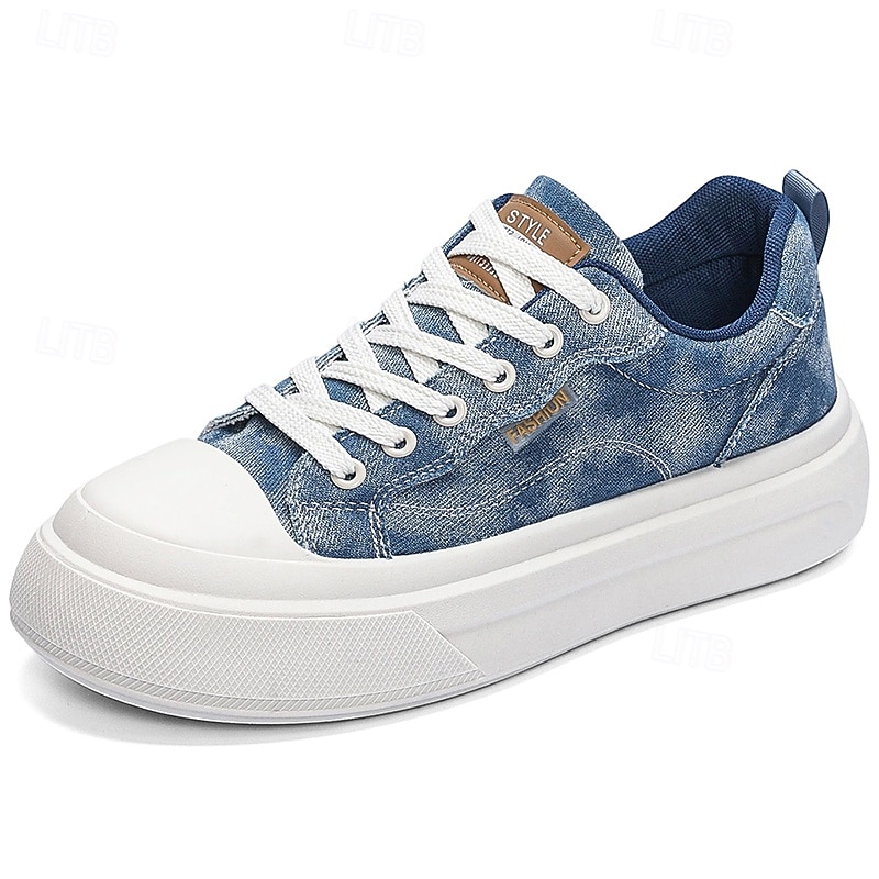 Men's Blue Denim Sneakers – Lightweight Lace-Up Casual Shoes, Breathable Comfort Footwear for Travel, Weekend Leisure and Everyday Wear 2026 - $34.99 –P2