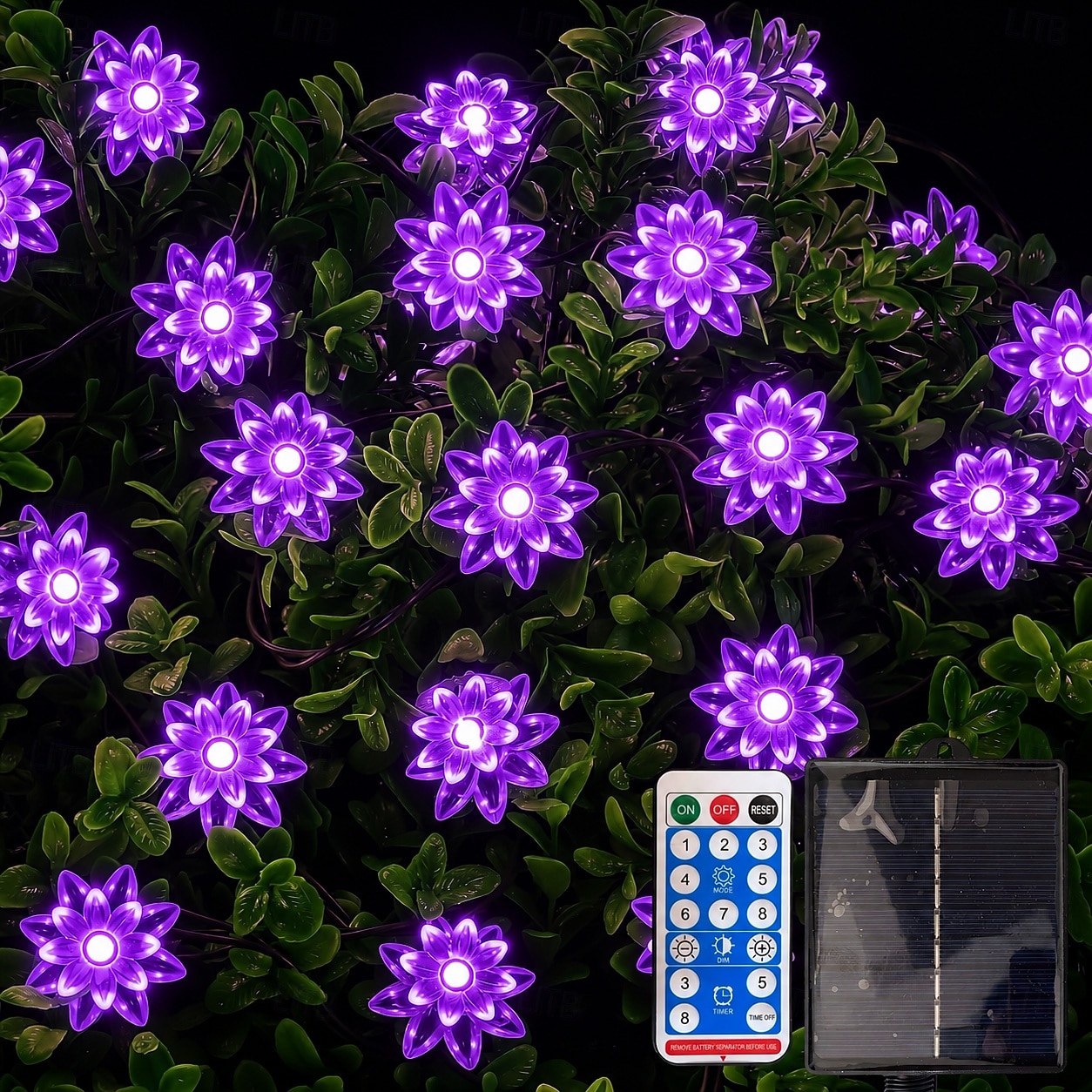 12m Lichterketten 100 LEDs Solarmodul Warmweiß Kaltweiß Rot Kreative Lichterketten Festtagslichter Halloween Innenbereich Kreativ USB-betrieben Solarbetrieben 2026 - $32.99 –P10