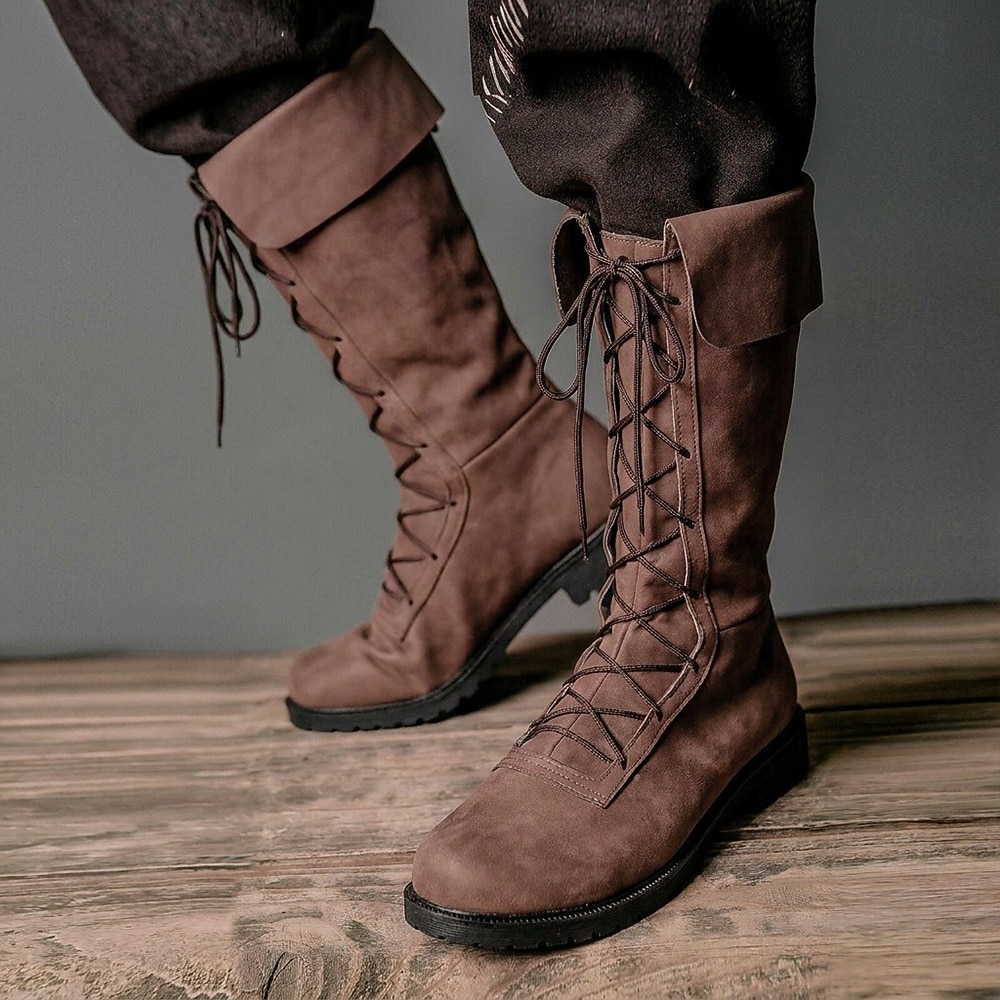 Medievale Rinascimento Scarpe Stivali al ginocchio Stivali jazz piatti Costume Per uomo Celtico Costumi da pirata Halloween Mascherata Performance LARP Fiera Rinascimentale Adulti Scarpe del 2026 a $53.99 –P2