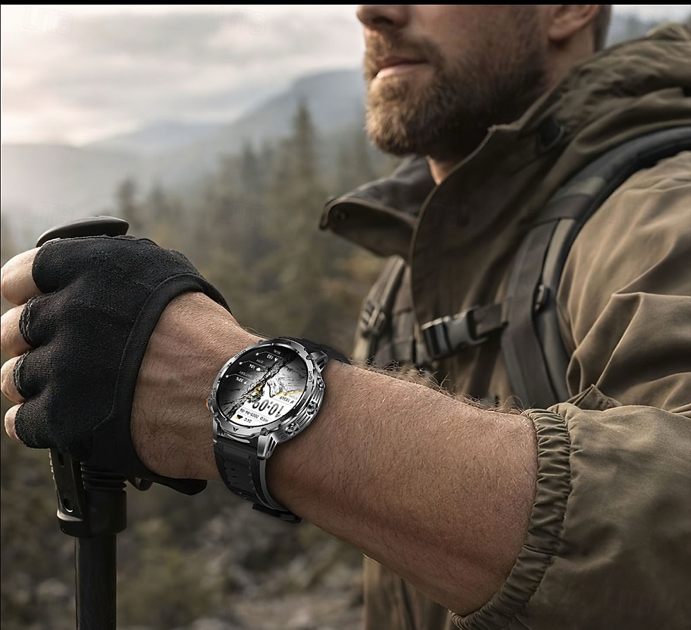 AK102 Smartklokke 1.7 tommers Bluetooth-anrops-smartklokke Skritteller Samtalepåminnelse Fitnessporing Kompatibel med Android iOS Herre GPS Lang ventetid Håndfri bruk IP68 50mm urkasse 2026 - $84.99 –P28