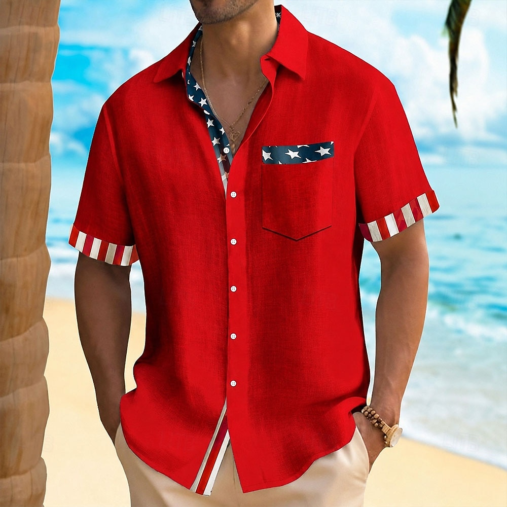 Tricou Bărbătesc cu Steagul American US 250 de ani Tricou de Vară Tricou cu Buton Tricou cu Mâneci Scurte Patriotic Daily Outdoor Sărbătoare Vară Primăvară Tăiat 3D Print Cu Un Ciorchine Ca Un Tricou 2026 - $25.99 –P4