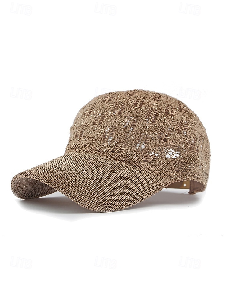 Boné de beisebol feminino de crochê, chapéu de verão respirável em malha de poliéster, boné de renda ajustável, chapéu leve com proteção solar para viagens, caminhadas, jardinagem e uso casual ao ar de 2026 por $14.99 –P8