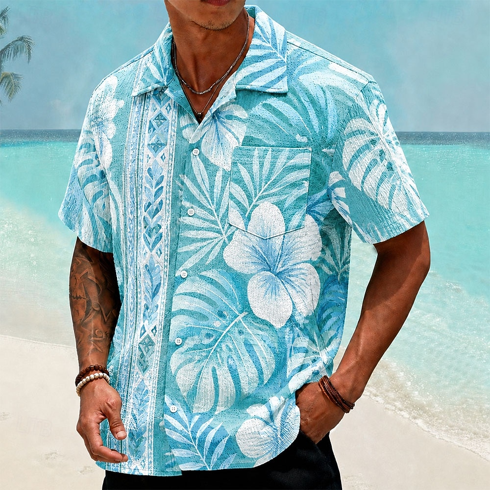 Homme Fleuri Cocotier Plantes Tropicales Chemises hawaïennes Chemise froissée Chemises tropicales Manche Courte Hawaïen Quotidien Vacances à la Plage Été Printemps Col Rabattu Flexible Chemises de 2026 ? $25.99 –P3
