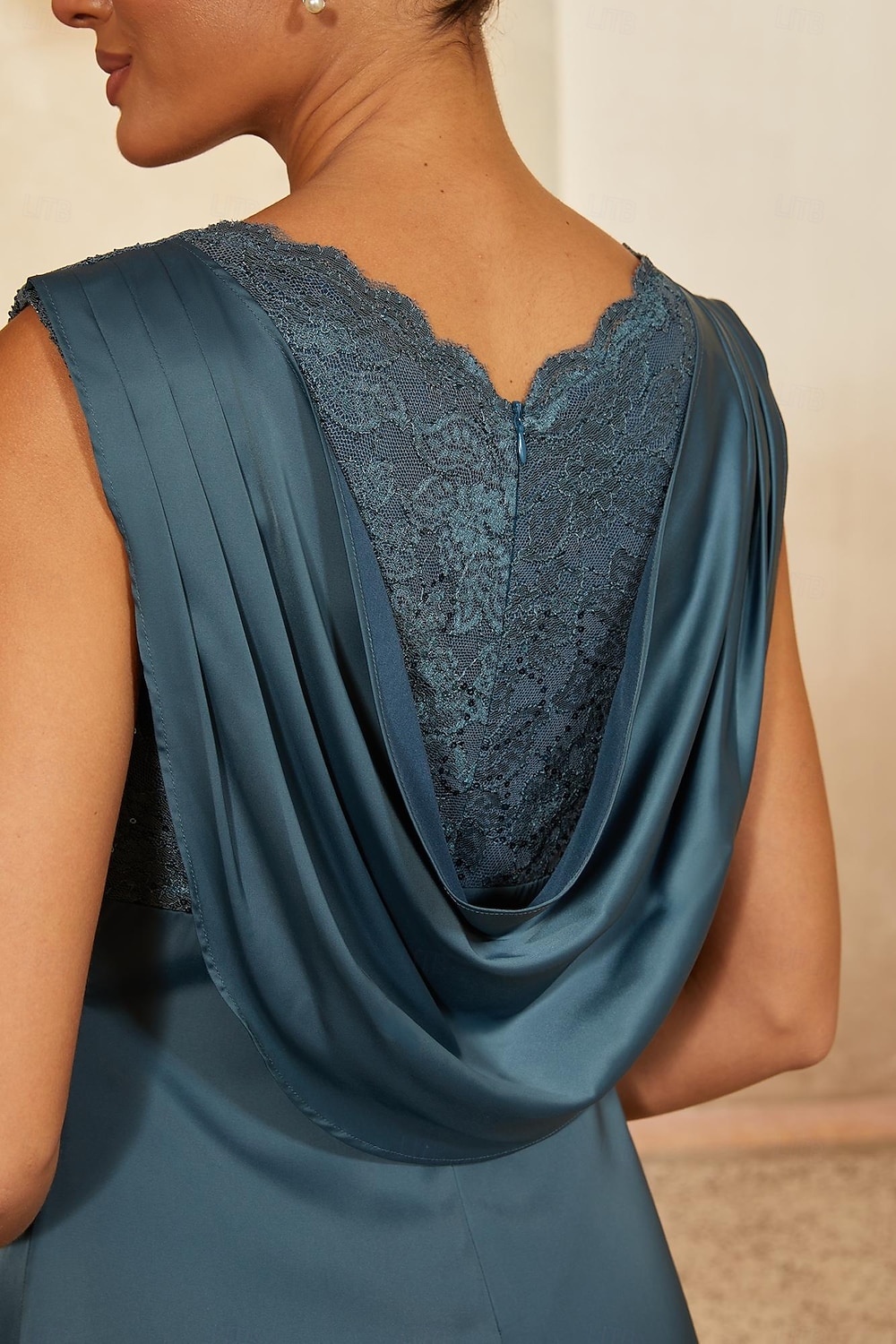 Women's A-Line Cocktail Dress Wedding Guest Dress Ankle Length Boat Neck Sleeveless Empire Waist Elegant Vintage Mother Of The Bride Semi Formal with Satin Sequin Lace Glitter Ruched Stretchy Ink Blue 2026 - $119.99 –P5