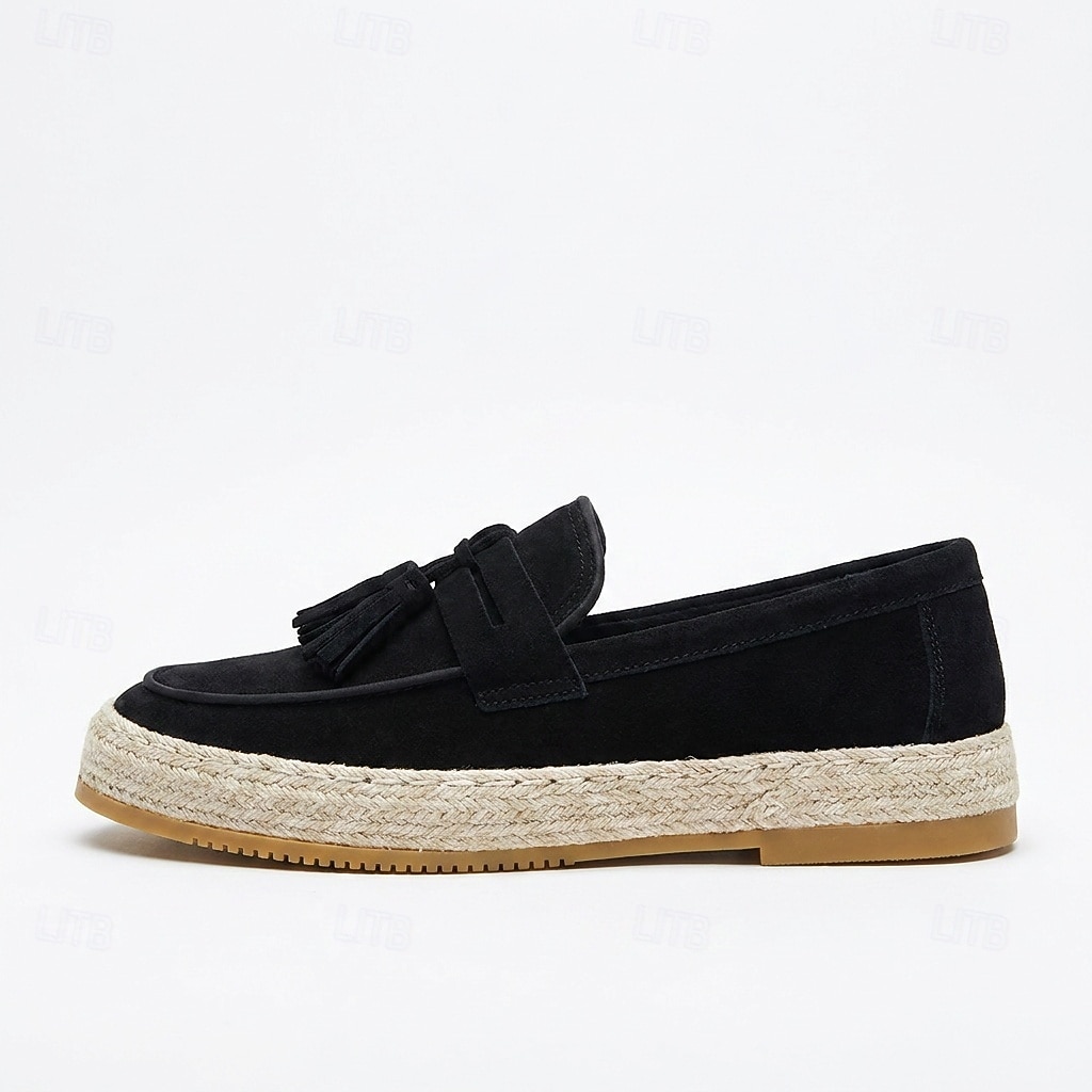 Men's Blue Tassel Espadrille Loafers – Lightweight Slip-On Resort Shoes, Old Money Casual Footwear for Cruises, Beach Vacations and Weekend Getaways 2026 - $34.99 –P12