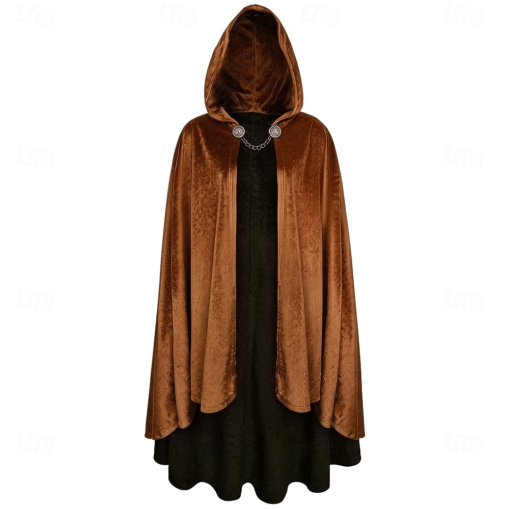 Retro / vintage Kostymer i middelalderstil Renessanse Kappe Trollmann / heks Vampyrer Alv Trollmann Kostyme Herre fantasi Halloween Karneval Maskerade Renessansemesse LARP Voksne 2026 - $45.99 –P3