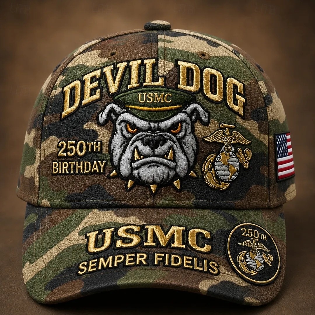 Cappello commemorativo del 250° anniversario del Corpo dei Marines degli Stati Uniti, cappello militare regolabile ricamato, copricapo patriottico in omaggio al Corpo dei Marines, regalo di apprezzamento per i veterani, ricordo dell'anniversario per uomin del 2026 a $21.99 –P1