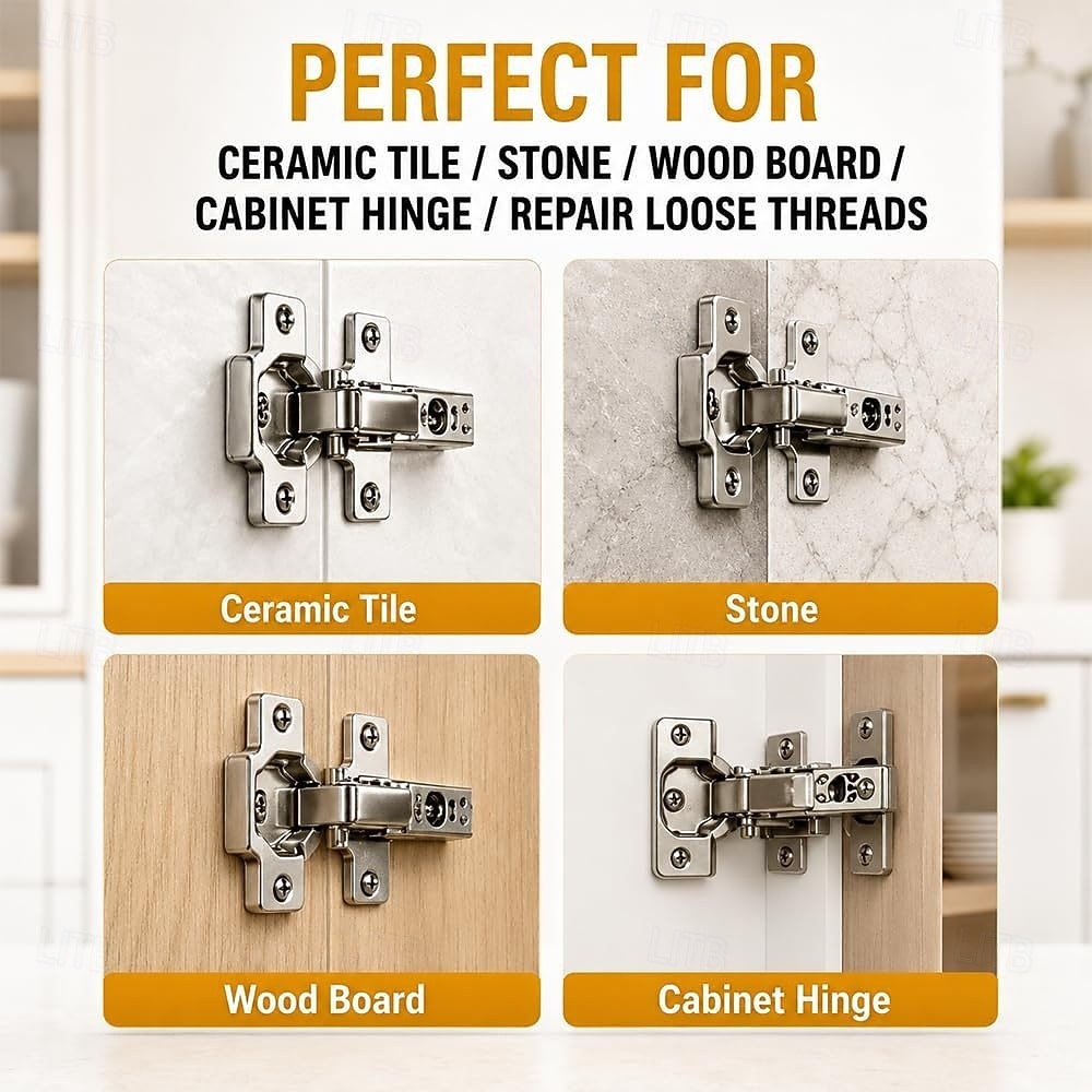 Juego de tornillos de expansión cortos de 6×14 mm, anclajes de pared de expansión cortos, para reparación de bisagras de armarios &Restauración de roscas dañadas, juego de 30/50/100 fijaciones seguras 2026 - $10.99 –P13