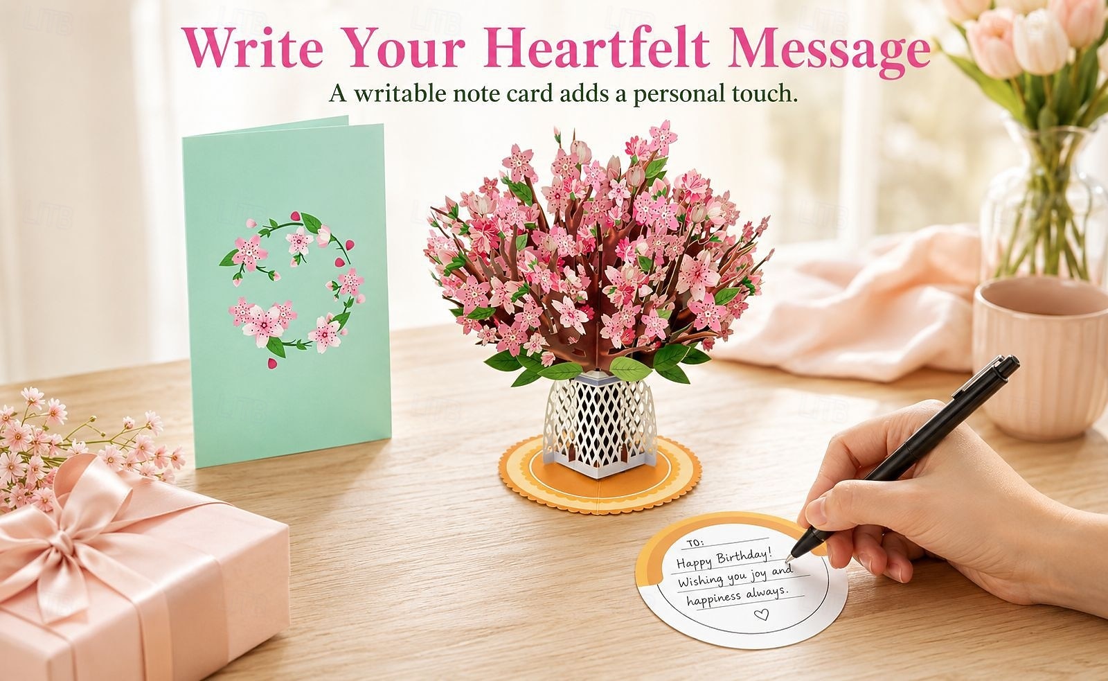 3D Cherry Blossom Pop Up Card, Large Sakura Flower Bouquet Greeting Card for Her, Women, Mom - Unique Gifts for Mother's Day, Birthday, Anniversary, Get Well, Thank You, Thinking of You 2026 - $16.99 –P1