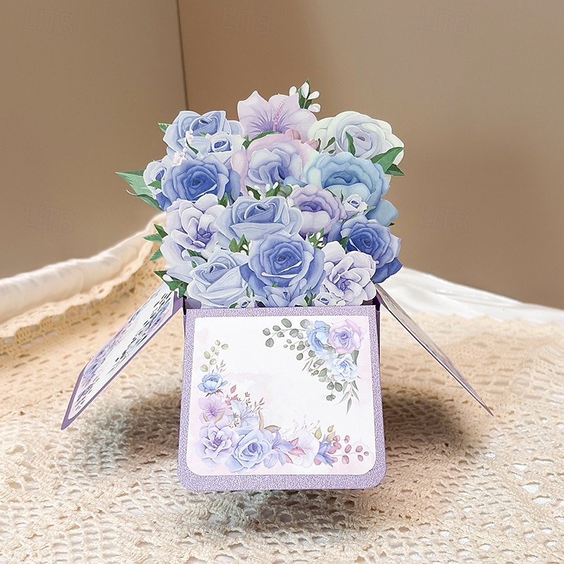 3D-Pop-up-Karte mit lila Rose, große Blumengrußkarte in einer Schachtel für Frauen, Mütter, Ehefrauen, Omas – handgefertigtes Geschenk zum Muttertag, Geburtstag, Jahrestag, als Genesungswunsch, 2026 - $6.99 –P5