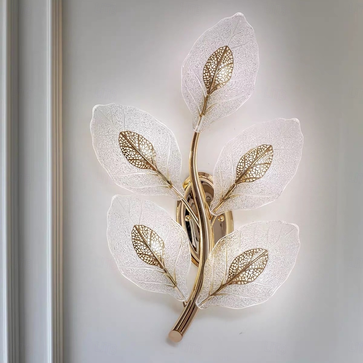 Gold LED wall lights, modern wall lights, bionic leaf vanity lamps for bathroom, bedside table wall lamp, perfect for bedroom, living room 2026 - $138.99 –P13
