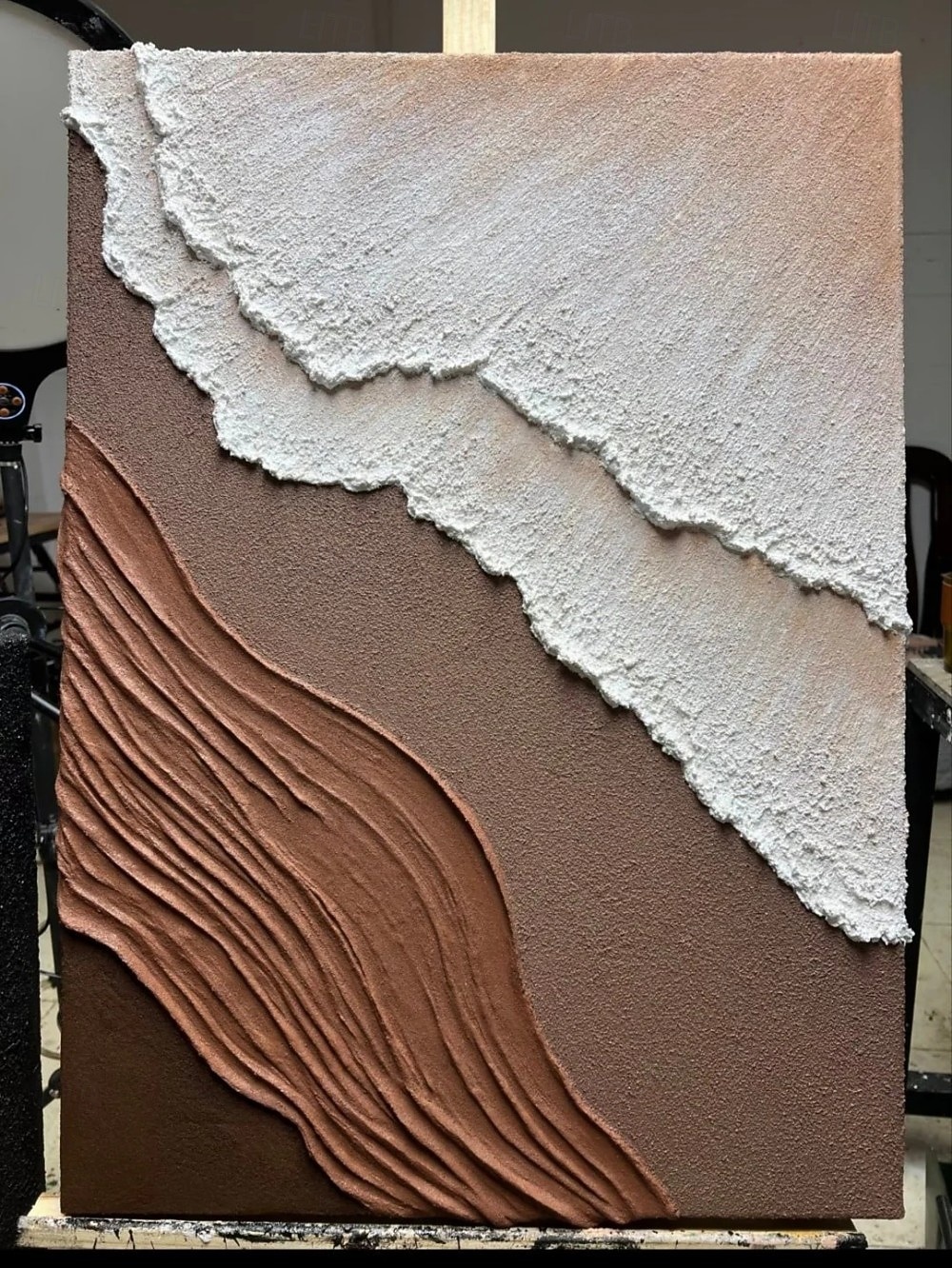 100% ręcznie malowany obraz 3D z falami oceanicznymi, ręcznie malowany obraz na płótnie, tekstura imprezowa, sztuka ścienna wabi-sabi, dekoracja salonu, pokoju modowego 2026 - $81.99 –P3