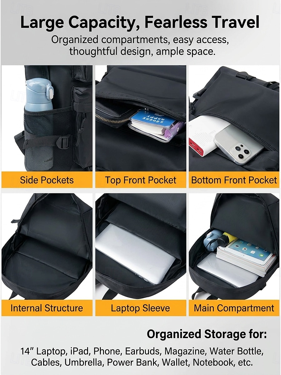 Large Capacity Grey College Backpack for Students - Multi-pocket University School Bag fits 15.6 inch Laptop - Water-resistant Trendy Rucksack 2026 - $32.99 –P4