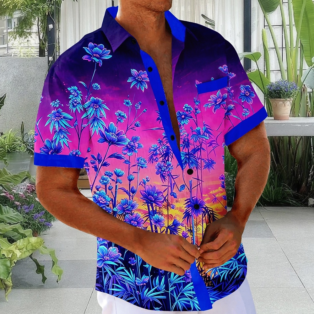 Men's Coconut Tree Tropical Plants Summer Hawaiian Shirt Tropical Shirts Aloha Shirt Short Sleeve Hawaiian Holiday Beach Vacation Wear Summer Turndown 3D Print Front One Pocket Button Up Shirts Black 2026 - $25.99 –P1