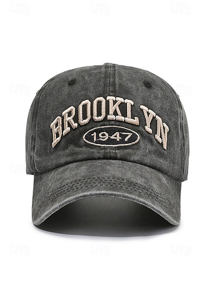 Men's Vintage Washed Cotton Baseball Cap Embroidered Letter Dad Hat Adjustable Strap Multi-Color Retro Casual Hat for Travel, Outdoor, Streetwear, Everyday Wear 2026 - $11.99 –P6