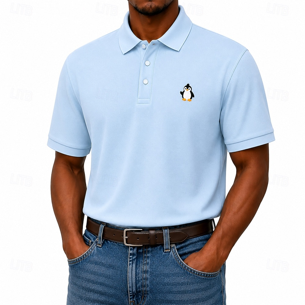 Bărbați 100% Βαμβάκι Polo brodat Casual Afaceri Răsfrânt Manșon scurt De Bază Timp Liber Culoare solidă Texturat Brodat Nasturi Primavara vara Albastru piscină Alb Negru Verde Deschis Trifoi 100 2026 - $35.99 –P2