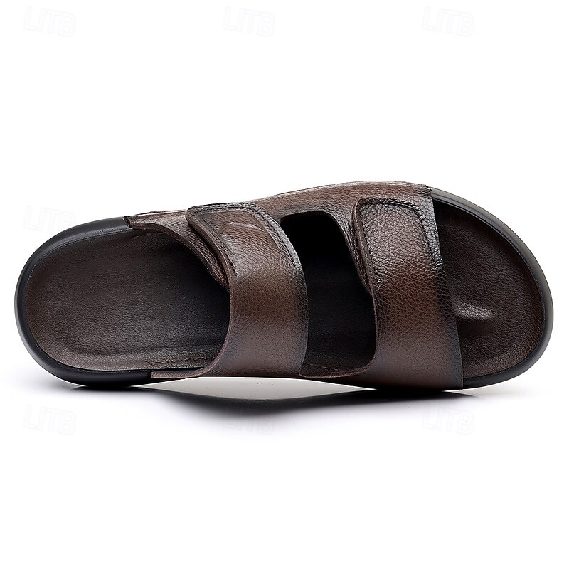 Sandali da uomo marroni, con cinturino regolabile e punta aperta, scarpe casual, comodi sandali estivi per spiaggia, piscina, resort e uso quotidiano. del 2026 a $42.99 –P6