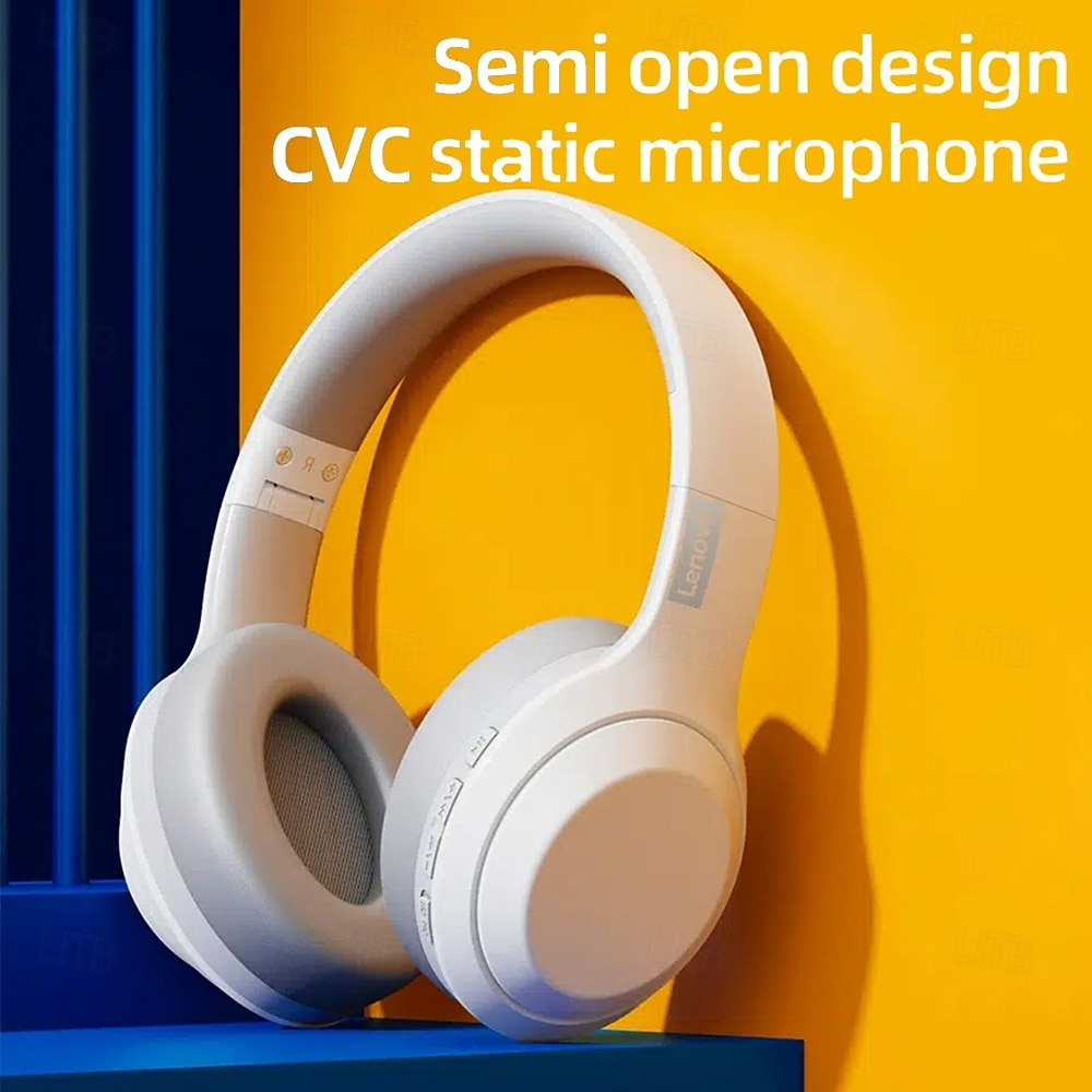 Lenovo ThinkPlus draadloze over-ear hoofdtelefoon, Bluetooth 5.3 headset met microfoon, hifi stereo diepe bas, zachte oorkussens, opvouwbaar voor gaming, reizen, kantoor, compatibel met pc en 2026 - $48.99 –P5