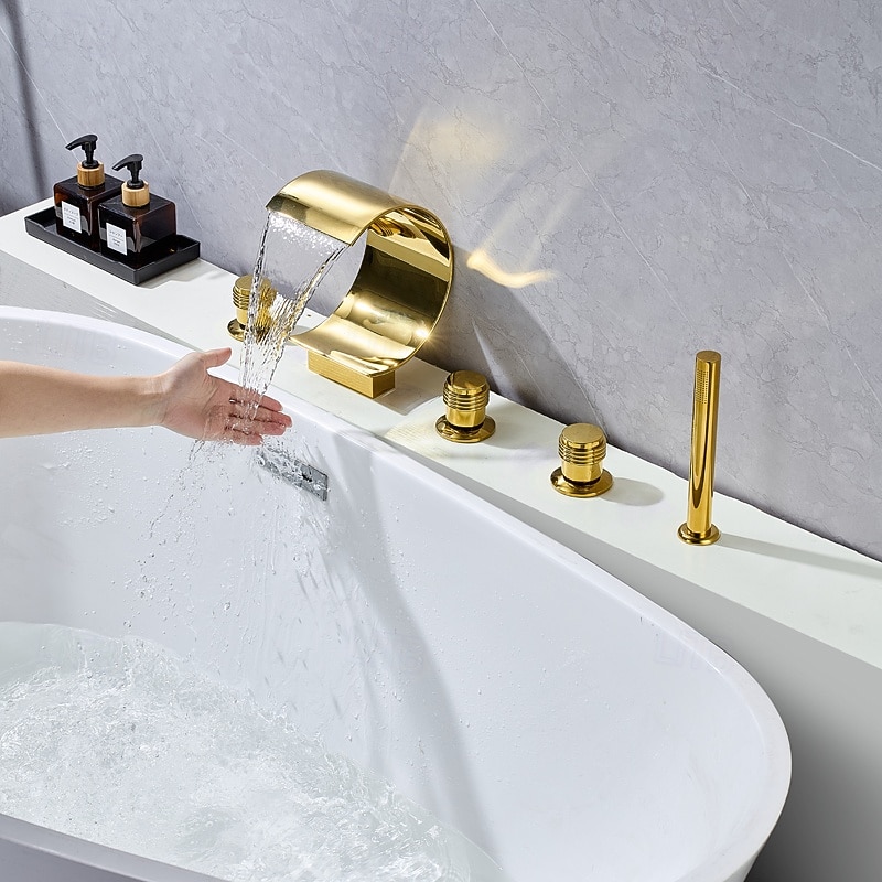 Bathtub Faucet - Retro Vintage Electroplated Roman Tub Ceramic Valve Bath Shower Mixer Taps 2026 - $594.29 –P4