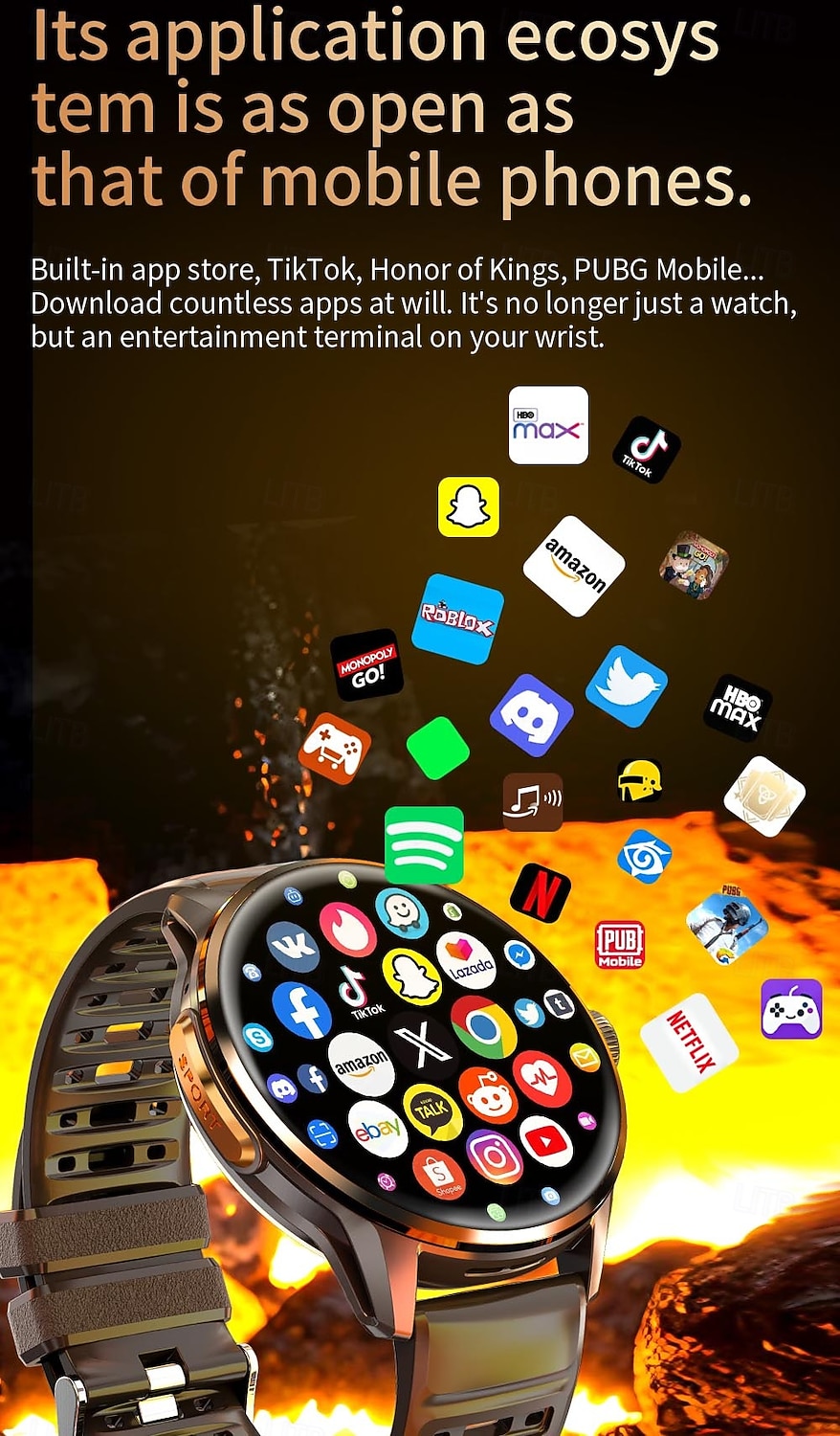 5G smartwatch met simkaartslot, Android smartwatch voor heren met draaibare camera voor fotografie, wifi, GPS-ondersteuning, sociale media-apps zoals TikTok, Instagram en YouTube, en een eigen 2026 - $116.24 –P9