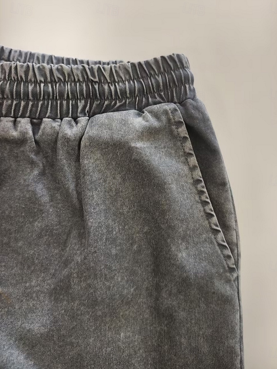 Mulheres Jeans Ganga Calças Capri Burmuda Shorts Moda Comprimento da panturrilha Cintura Alta Tecido Clássico Conforto Com Stretch Casual Diário Férias Preto Cinzento Verão Primavera de 2026 por $28.99 –P1