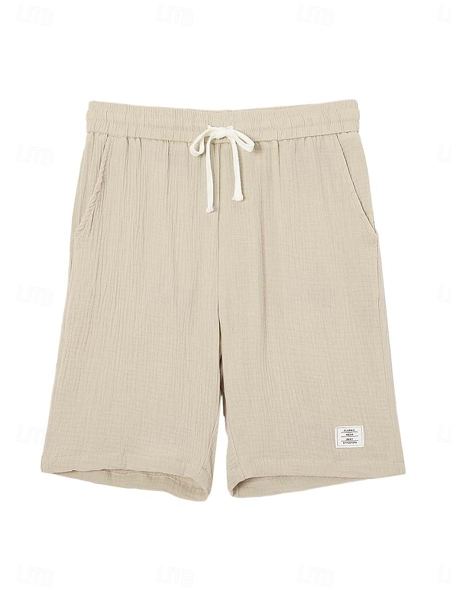 Hombre Pantalón corto Pantalones cortos de verano Pantalones cortos de playa Pantalones cortos casuales Correa Cintura elástica Color sólido Con Texturas Comodidad Transpirable Longitud de la rodilla 2026 - $25.99 –P5