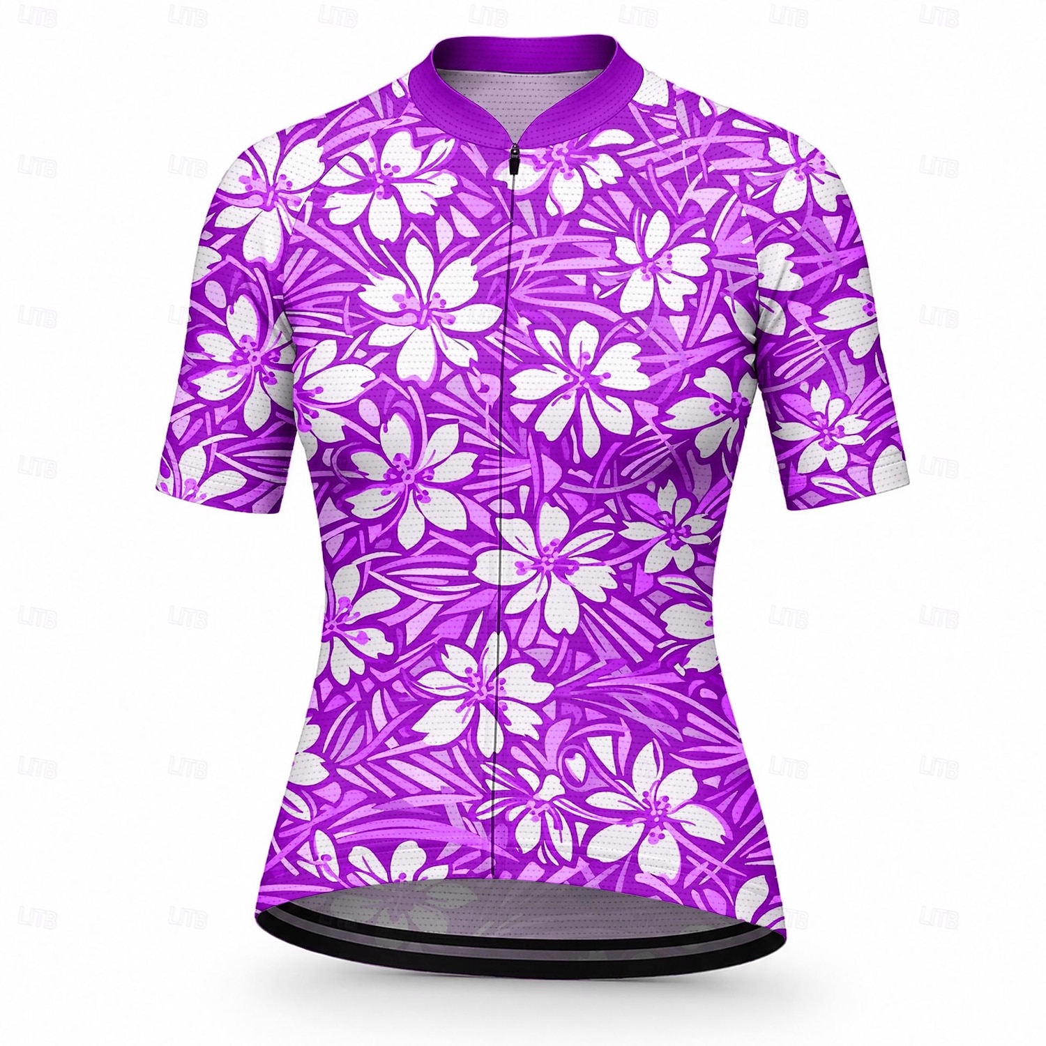 Mulheres Camisa para Ciclismo Floral Manga Curta Moto Camisa / Roupas Para Esporte Blusas com 3 bolsos traseiros Filtro Solar Resistente a UV Secagem Rápida Tiras Refletoras Esportes Azul Céu Roxo de 2026 por $28.99 –P9