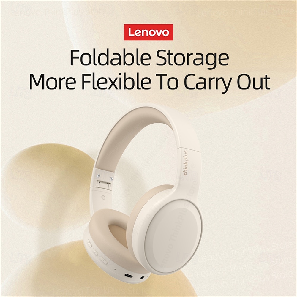 Lenovo Noise Cancelling Headphones Over Ear, Hi-Fi Stereo Wireless Bluetooth Headset, Foldable & Comfortable Design with Built-in Mic for Travel, Home Office, PC, Smartphone 2026 - $28.99 –P5