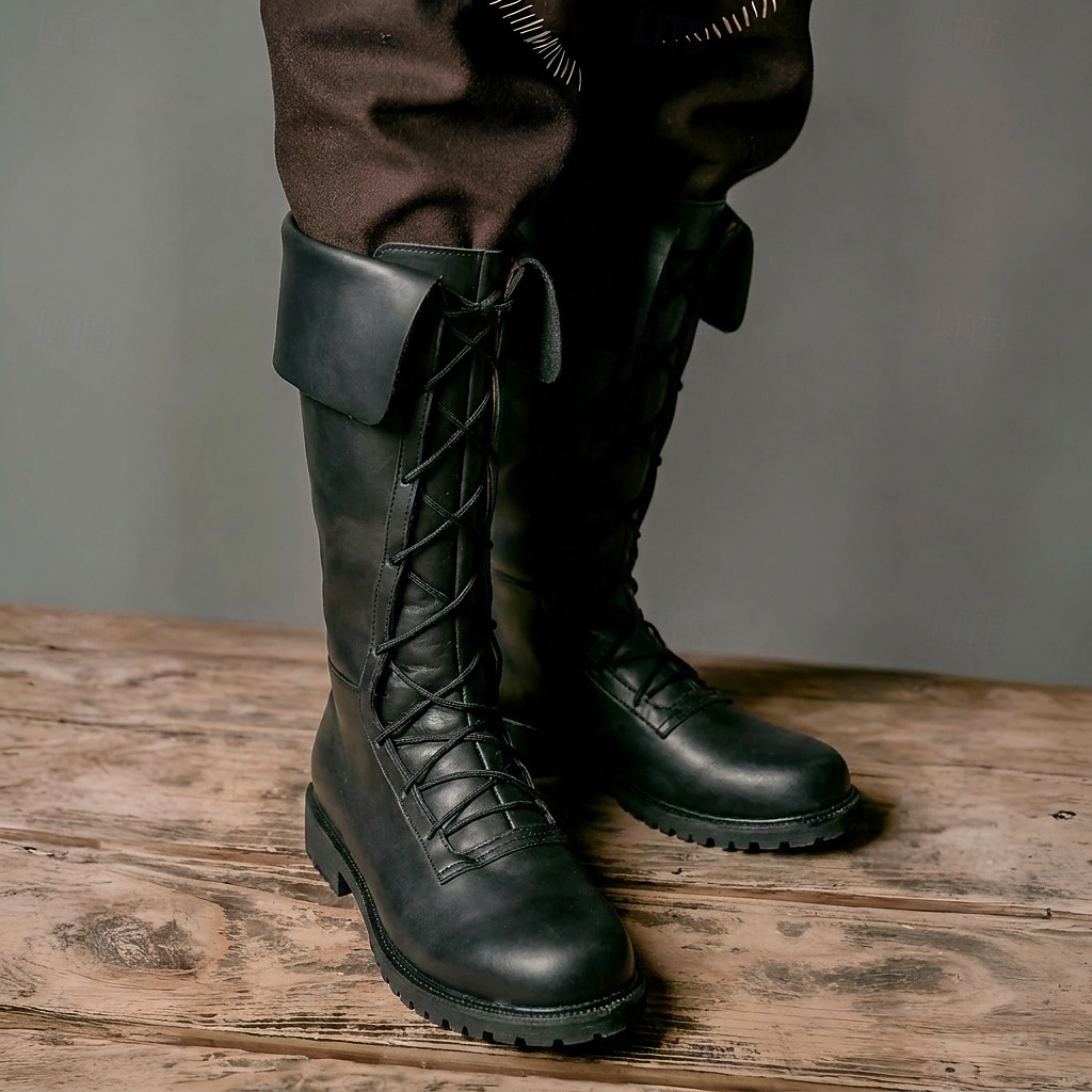 Medievale Rinascimento Scarpe Stivali al ginocchio Stivali jazz piatti Costume Per uomo Celtico Costumi da pirata Halloween Mascherata Performance LARP Fiera Rinascimentale Adulti Scarpe del 2026 a $53.99 –P10