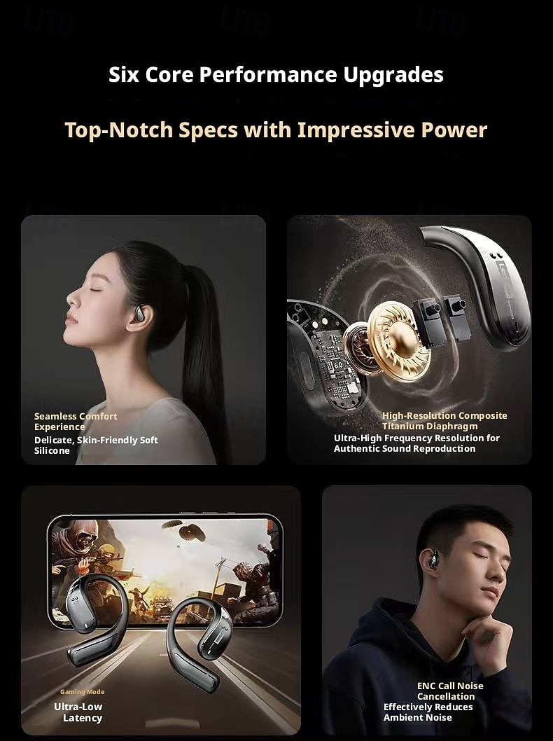 Lenovo LE505 Open Ear Wireless Headphones, Bluetooth 6.0 Air Conduction Earbuds, 360 ACS Panoramic Sound & Dolby Atmos, ENC Noise Canceling Mic, Waterproof Sport Earphones for Android iOS 2026 - $38.99 –P27