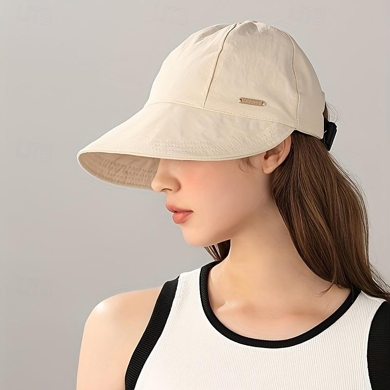 Damen-Sonnenhut mit breiter Krempe – UPF 50+, offene Kappe für Pferdeschwänze, Golf und Strand 2026 - $6.99 –P6
