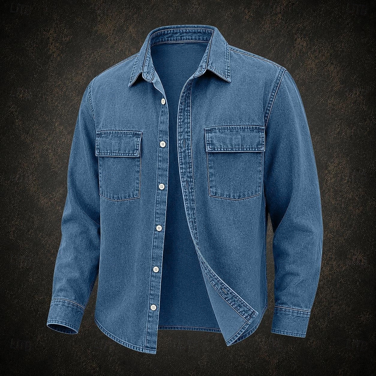 camicia da uomo softfade™ camicia casual camicia in denim camicia acid wash capo tinto manica lunga camicia semplice colletto casual quotidiano tasca frontale abbigliamento elegante vintage moda del 2026 a $33.99 –P7