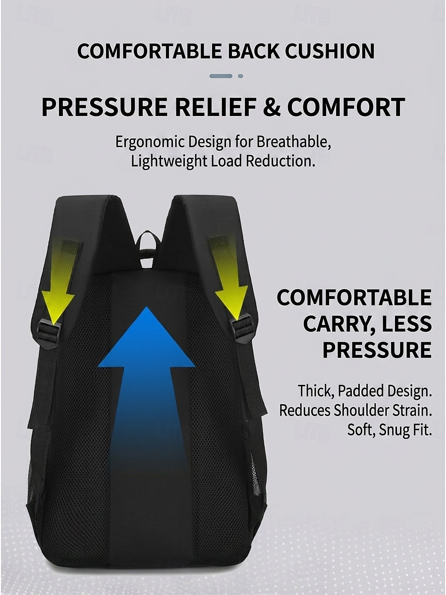 Sac à dos noir pour homme, idéal pour le travail et les études, grande capacité, avec de multiples poches, résistant et doté de bretelles confortables. de 2026 ? $26.99 –P3