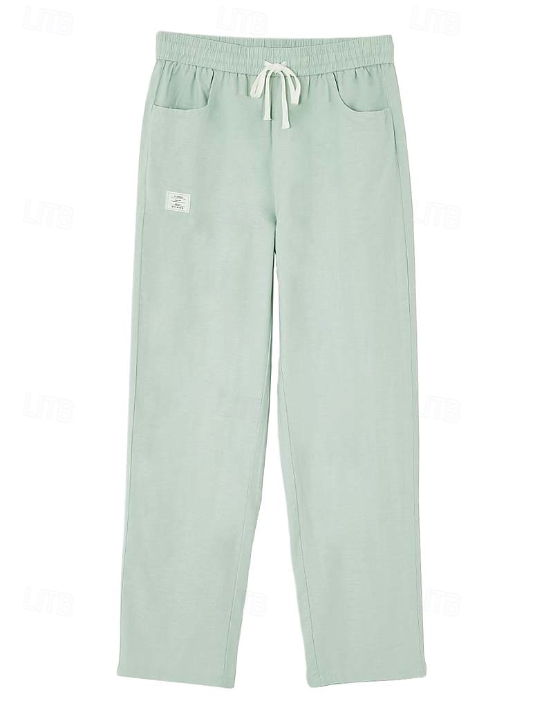 Per uomo Pantaloni di Lino Pantaloni Pantaloni Estivi Pantaloni Larghi Coulisse Elastico in vita Gamba Dritta Semplice Leggero Traspirante Lunghezza intera Casuale Quotidiano All'aperto Vacanza Moda del 2026 a $28.99 –P4