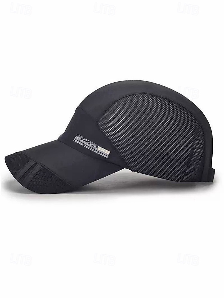herr snabbtorkande nätkeps andningsbar polyester justerbar sommarhatt lätt utomhus golf fiske vandring resor sportkeps flera färger 2026 - $11.99 –P7
