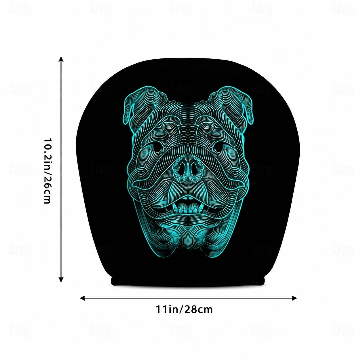 2/4 kpl fluoresoivia bulldog-päänsuojat autoon, trendikäs neonkallokuosi, personoitu auton sisustus, yleismalli, sopii päivittäisiin työmatkoihin, pitkän matkan ajoon, auton lepotuoliin 2026 - $16.99 –P5