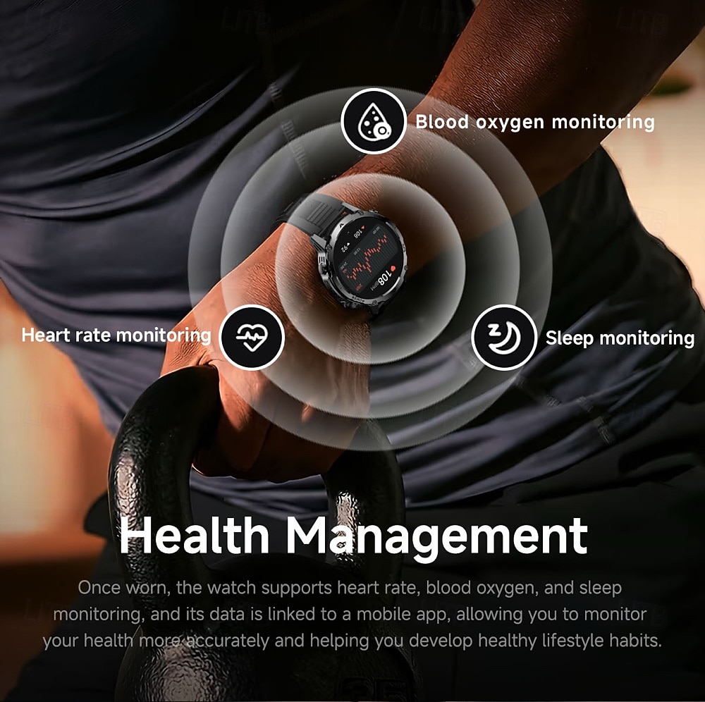 AK102 Smartklokke 1.7 tommers Bluetooth-anrops-smartklokke Skritteller Samtalepåminnelse Fitnessporing Kompatibel med Android iOS Herre GPS Lang ventetid Håndfri bruk IP68 50mm urkasse 2026 - $84.99 –P17