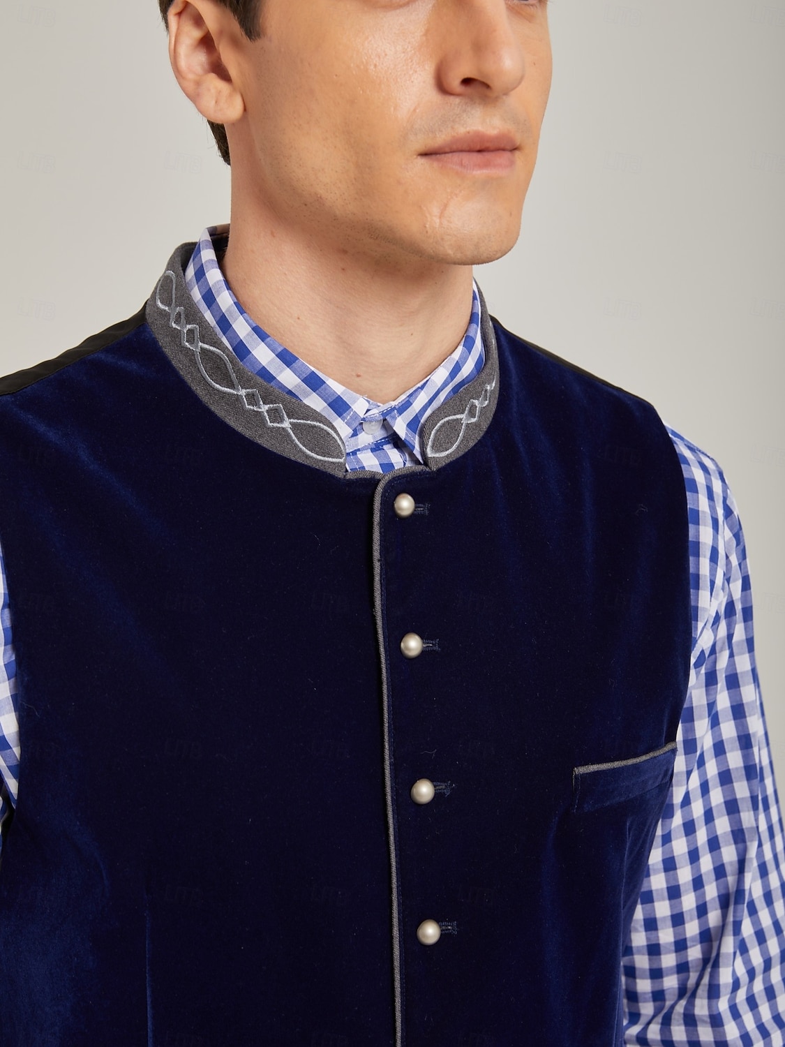 Oktoberfest Trachten Waistcoat Traditional Bavarian Vest Embroidery Velvet Stand Collar Mandarin Collar German Alpine Heritage Wiesn Men's Carnival Beer Festival Traditional Style Cloth 2026 - $69.99 –P3