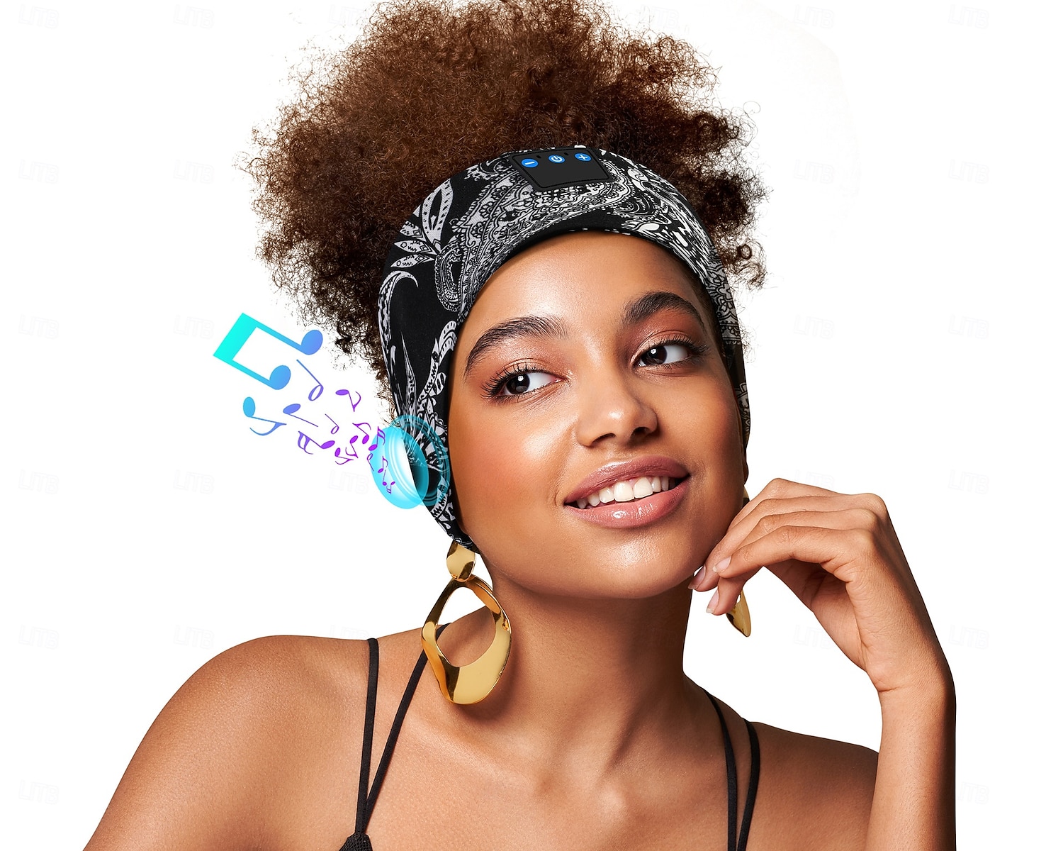 Sluchátka na spaní s Bluetooth čelenkou, bezdrátová sportovní čelenka s vestavěnými HD stereo reproduktory, měkká elastická prodyšná oční maska pro spaní na boku, běh, jóga, cestování, paisley vzor 2026 - $31.99 –P5