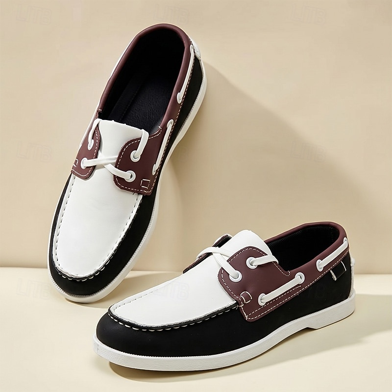 klasyczne męskie buty żeglarskie, sznurowane, codzienne buty pokładowe do jazdy samochodem, podróży, na plażę, na wakacje i na co dzień 2026 - $42.99 –P2