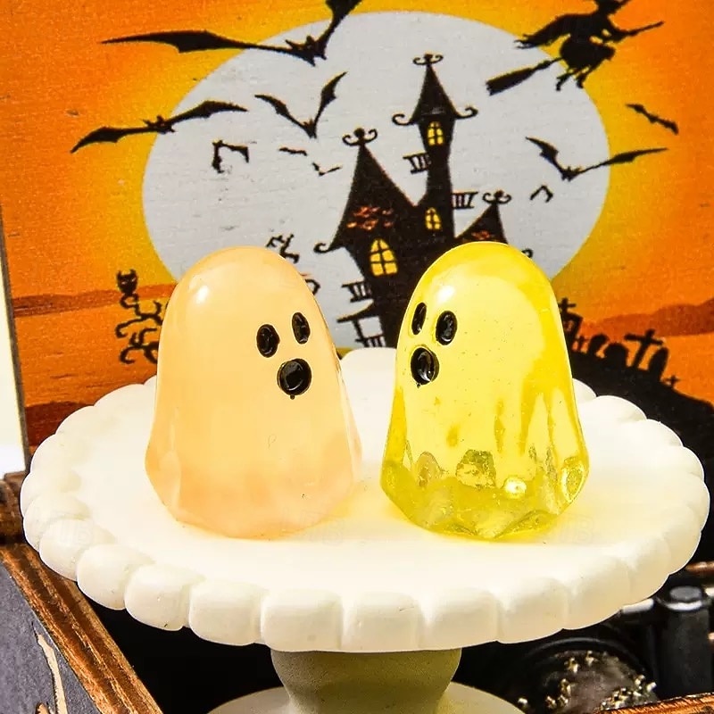 30PCS Glow in The Dark Ghost Charms for Halloween, Cute Transparent White Resin Ghost Pendants for Jewelry Making, DIY Crafts, Necklace Bracelet Earrings Accessories, Mini Ghost Ornaments Gifts 2026 - $15.49 –P5