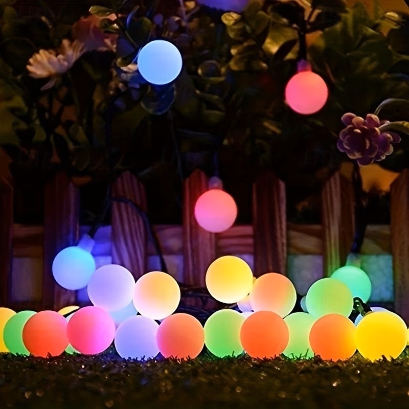 Ghirlanda luminosa solare con globo, 5 m 20 LED, 7 m 50 LED, 12 m 100 LED, luci fatate impermeabili per esterni, ideali per giardino, patio, matrimoni, campeggio, feste, Natale e Halloween. del 2026 a $12.99 –P6